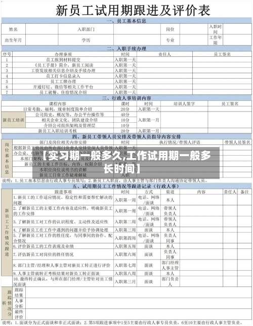 【实习期一般多久,工作试用期一般多长时间】-第1张图片