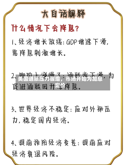 美国通胀压力骤增，市场开始为加息定价-第1张图片