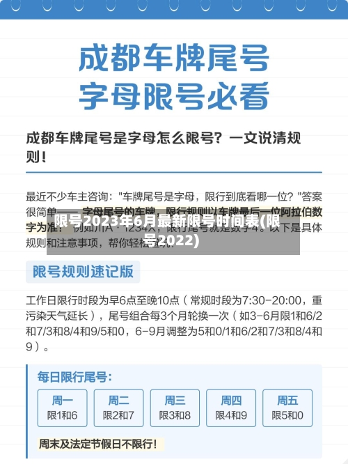 限号2023年6月最新限号时间表(限号2022)-第1张图片