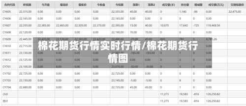 棉花期货行情实时行情/棉花期货行情图-第1张图片