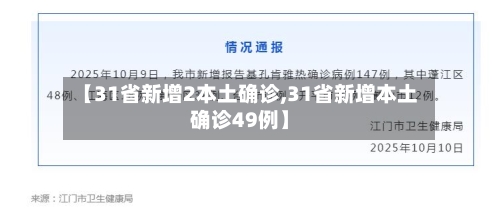 【31省新增2本土确诊,31省新增本土确诊49例】-第2张图片