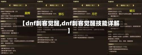 【dnf刺客觉醒,dnf刺客觉醒技能详解】-第2张图片