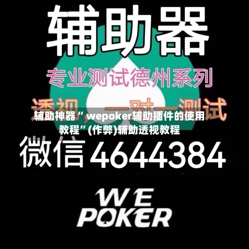 辅助神器“ wepoker辅助插件的使用教程”(作弊)辅助透视教程-第1张图片