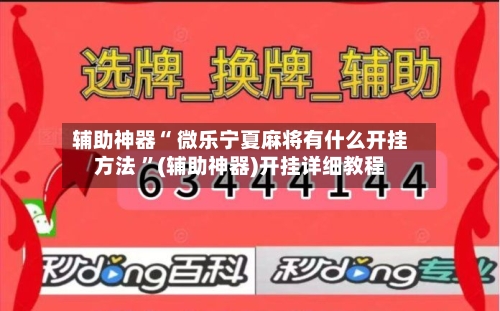 辅助神器“ 微乐宁夏麻将有什么开挂方法 ”(辅助神器)开挂详细教程-第1张图片